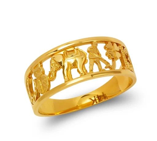 NEW 14K YELLOW GOLD LADIES GOODLUCK FILIGREE RING (1 of 2)