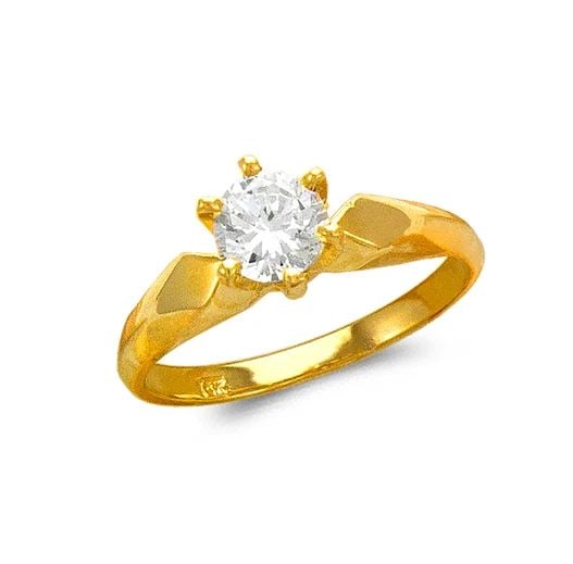NEW 14K YELLOW GOLD LADIES FASHION SOLITAIRE RING: NEW 14K YELLOW GOLD LADIES FASHION SOLITAIRE RING LADIES FASHION SOLITAIRE RING NEW 14K YELLOW GOLD SIZE Apx: 4mm Apx WEIGHT: 3.2g
