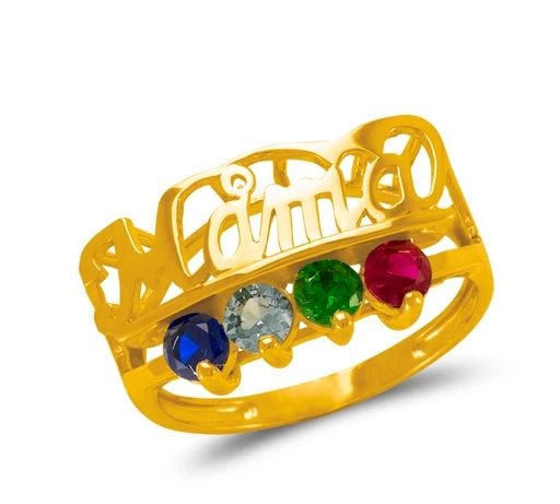 NEW 14K YELLOW GOLD MAMA RING (1 of 2)