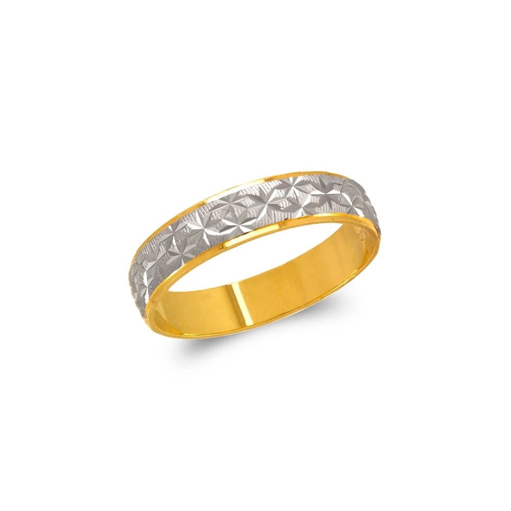 NEW 14K TWO TONE GOLD TWO TONE STAMPING WEDDING BAND (1 of 2)