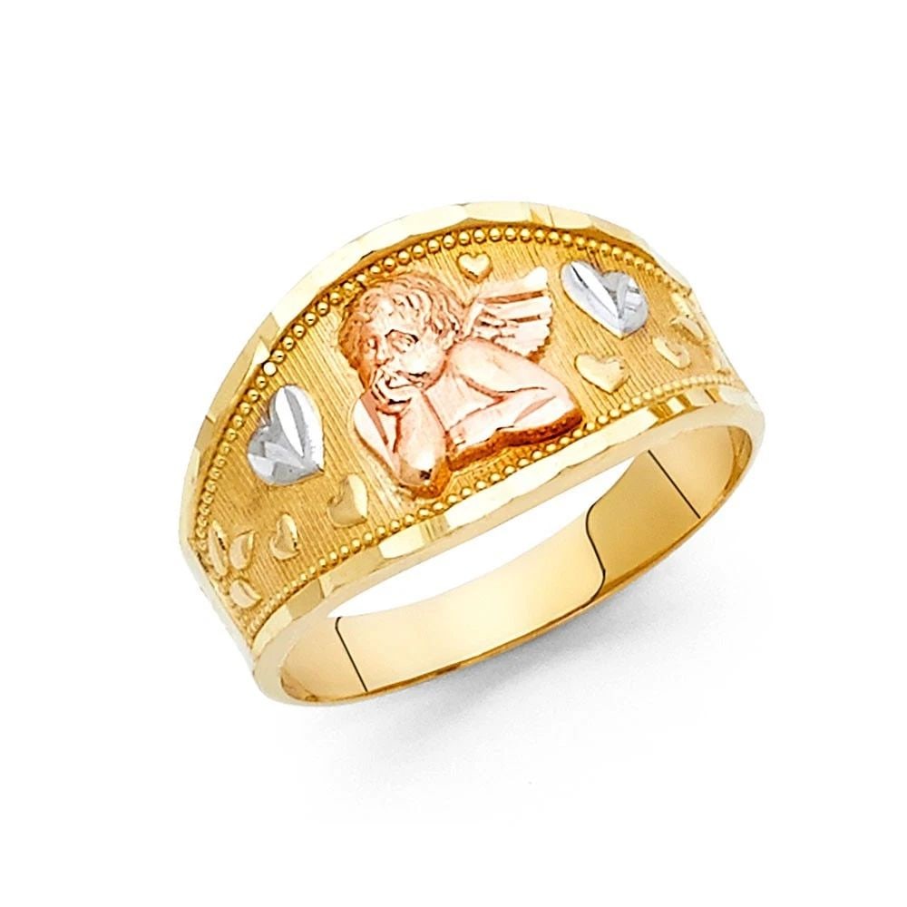 NEW 14K TRI COLOR GOLD FANCY RING - SIZE 7: NEW 14K TRI COLOR GOLD FANCY RING FANCY RING NEW 14K TRI COLOR GOLD WIDTH : 11 mm WEIGHT : 3.2g