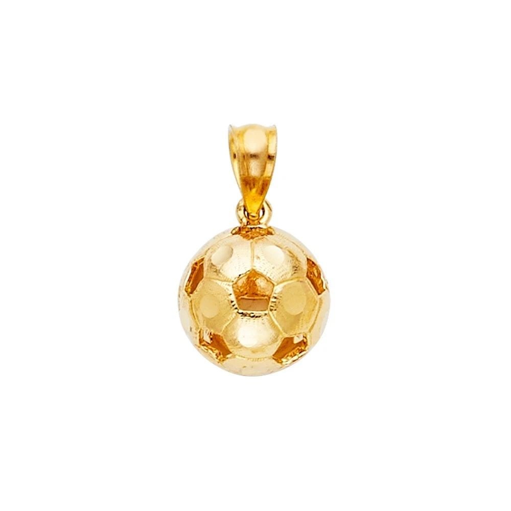 NEW 14K YELLOW GOLD SOCCER BALL PENDANT: NEW 14K YELLOW GOLD SOCCER BALL PENDANT SOCCER BALL PENDANT NEW 14K YELLOW GOLD Height : 20 mm Width : 13 mm Apx. WEIGHT : 3.1g