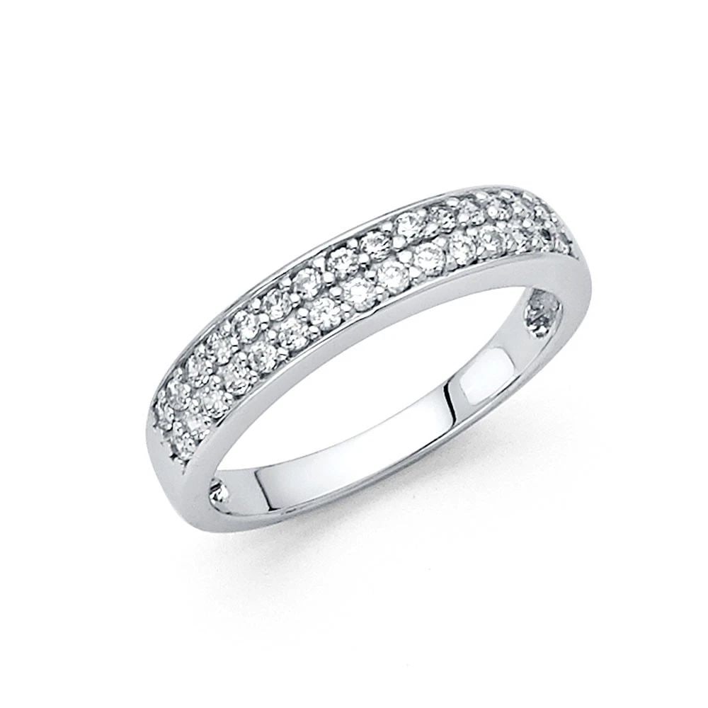 NEW 14K WHITE GOLD WEDDING BAND - SIZE 7 (1 of 2)
