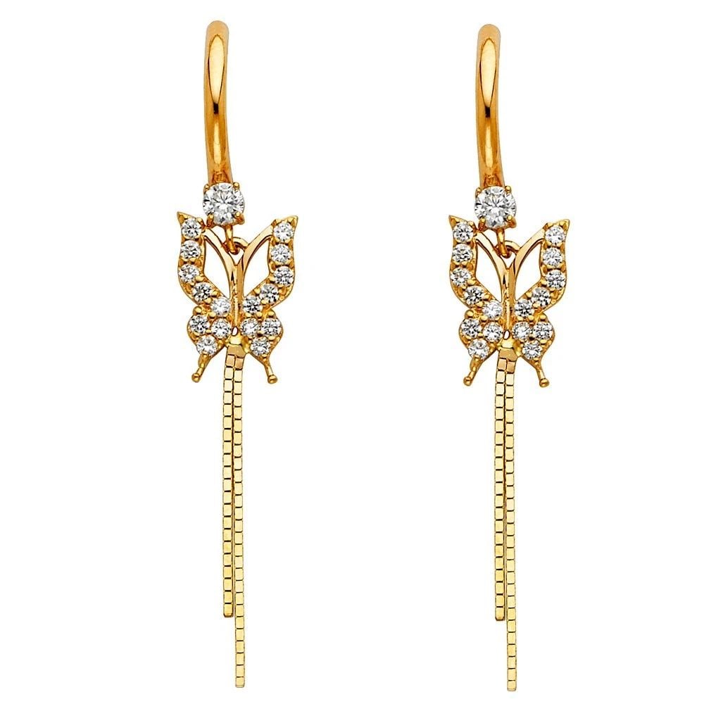 NEW 14K YELLOW GOLD DANGLE HUGGIES EARRINGS: NEW 14K YELLOW GOLD DANGLE HUGGIES EARRINGS DANGLE HUGGIES EARRINGS NEW 14K YELLOW GOLD HEIGHT - 35 mm WIDTH - 10 mm Apx WEIGHT - 2.4 g