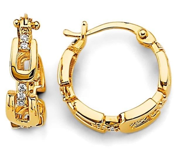 NEW 14K YELLOW GOLD HUGGIES EARRING (1 of 2)