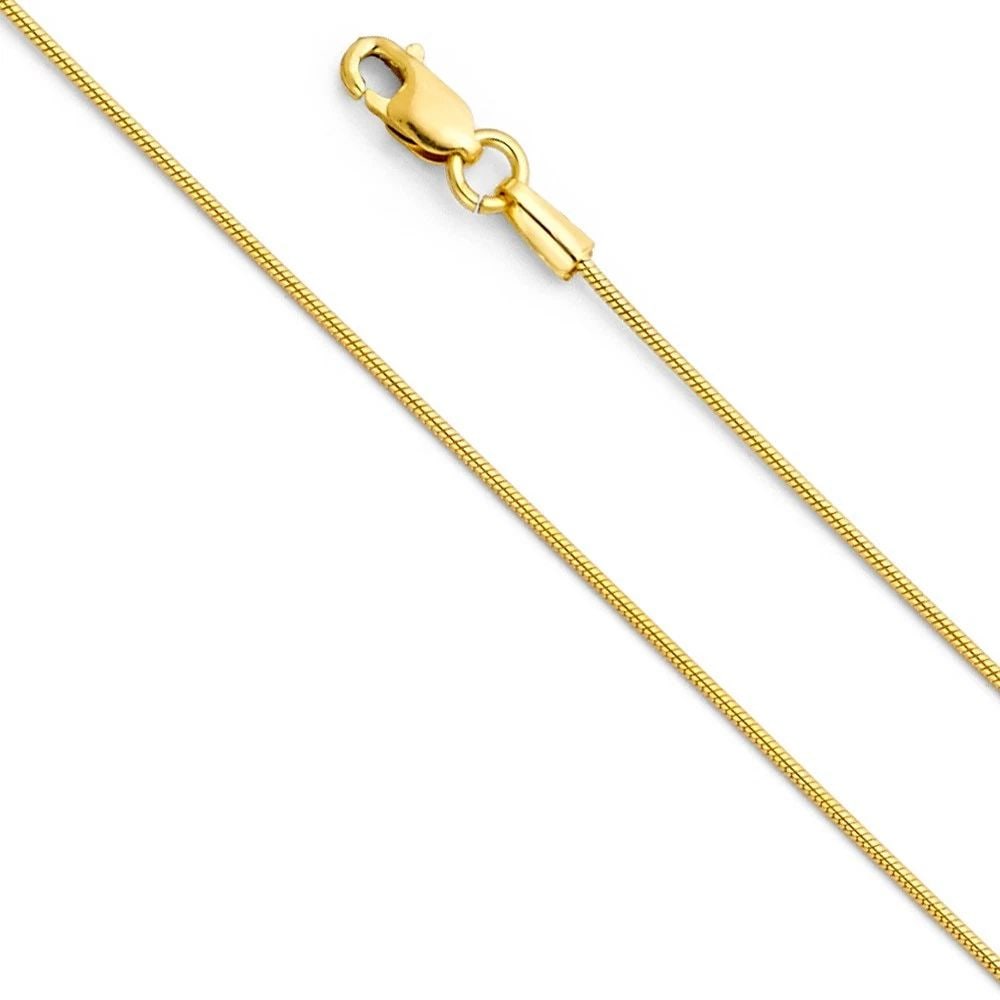 NEW 14K YELLOW GOLD 020(0.7MM) ROUND POLISHED SNAKE CHAIN (1 of 2)