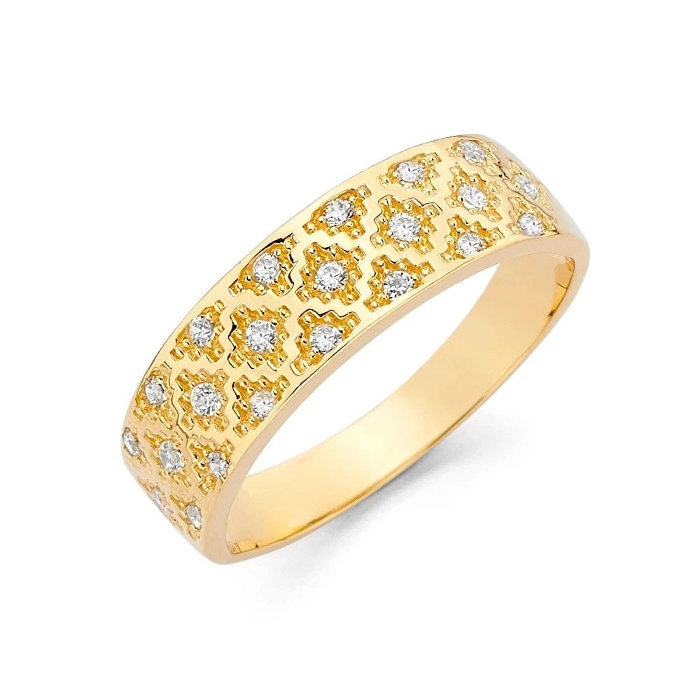 NEW 14K YELLOW GOLD LADIES WEDDING BAND - SIZE 7 (1 of 2)
