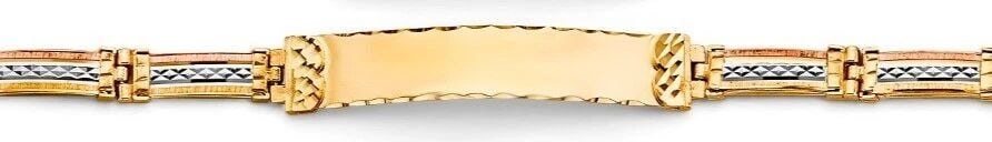 NEW 14K TRI COLOR GOLD 15 YEARS BRACELET: NEW 14K TRI COLOR GOLD 15 YEARS BRACELET 15 YEARS BRACELET NEW 14K TRI COLOR GOLD C Z LENGTH - 7+1in Apx WEIGHT - 3.1g