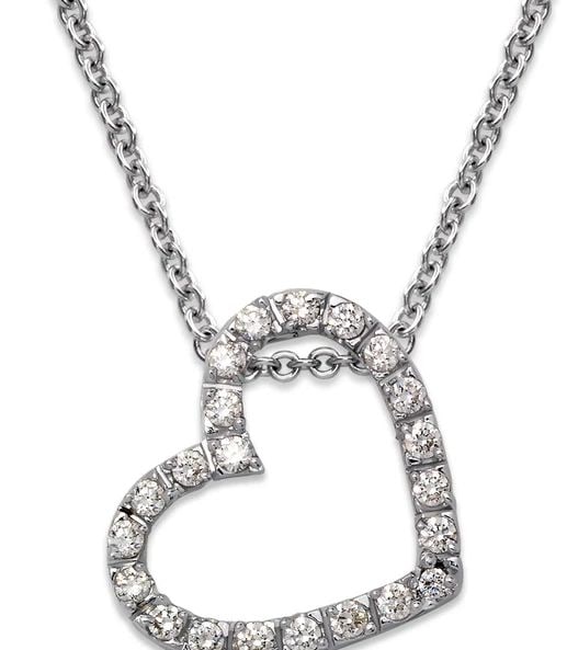 NEW 14K WHITE GOLD HEART PENDANT (1 of 2)