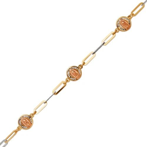 NEW 14K TRICOLOR GOLD GUADALUPE BRACELET (1 of 2)