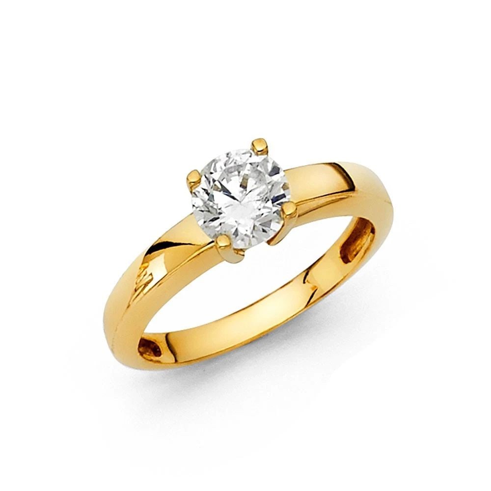 NEW 14K YELLOW GOLD ENGAGEMENT RING - SIZE 7 (1 of 2)