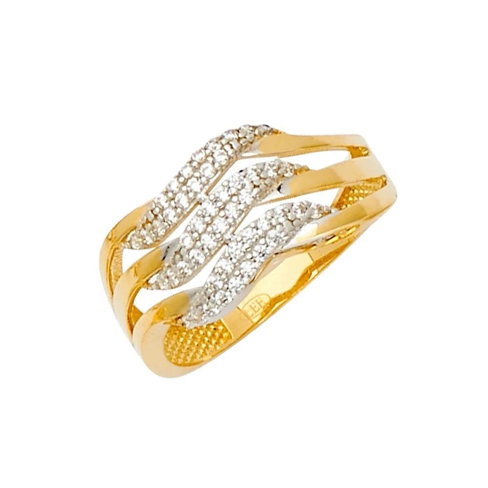 NEW 14K TWO TONE GOLD FANCY RING - SIZE 7 (1 of 1)