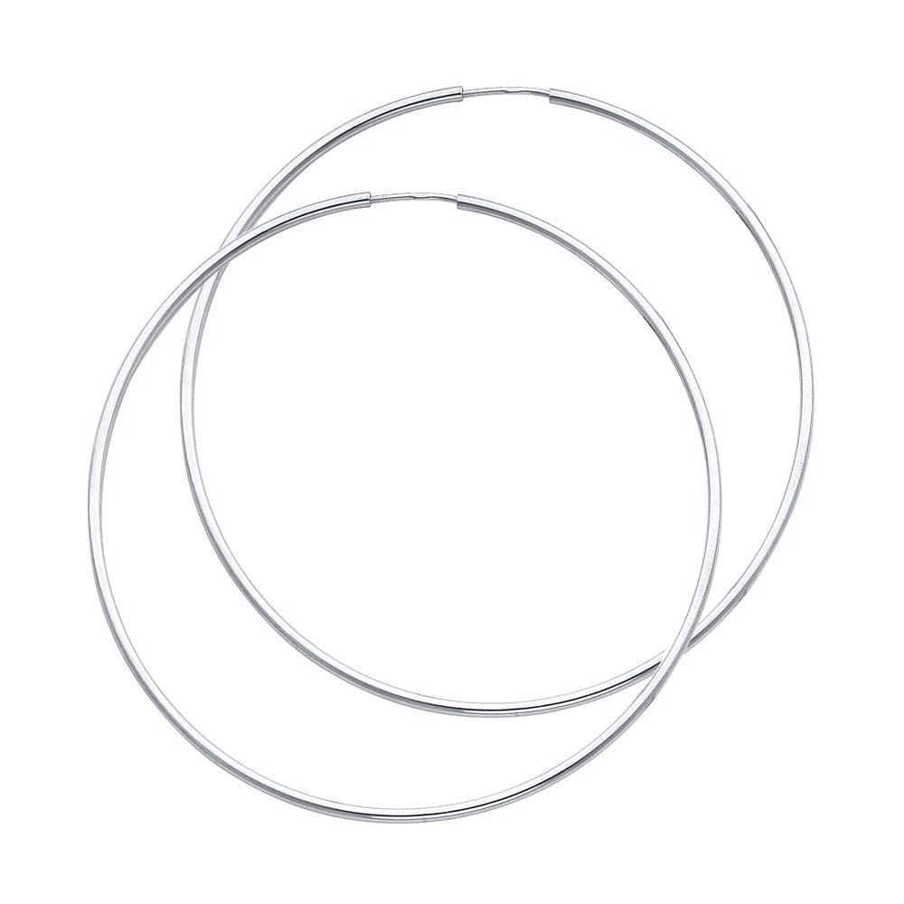NEW 14K WHITE GOLD 1.5MM ROUND TUBE POLISHED ENDLESS HOOP EARRINGS (55MM): NEW 14K WHITE GOLD 1.5MM ROUND TUBE POLISHED ENDLESS HOOP EARRINGS (55MM) 1.5MM ROUND TUBE POLISHED ENDLESS HOOP EARRINGS (55MM) NEW 14K WHITE GOLD Height : 55 mm Width : 55 mm Weight : 2.3g