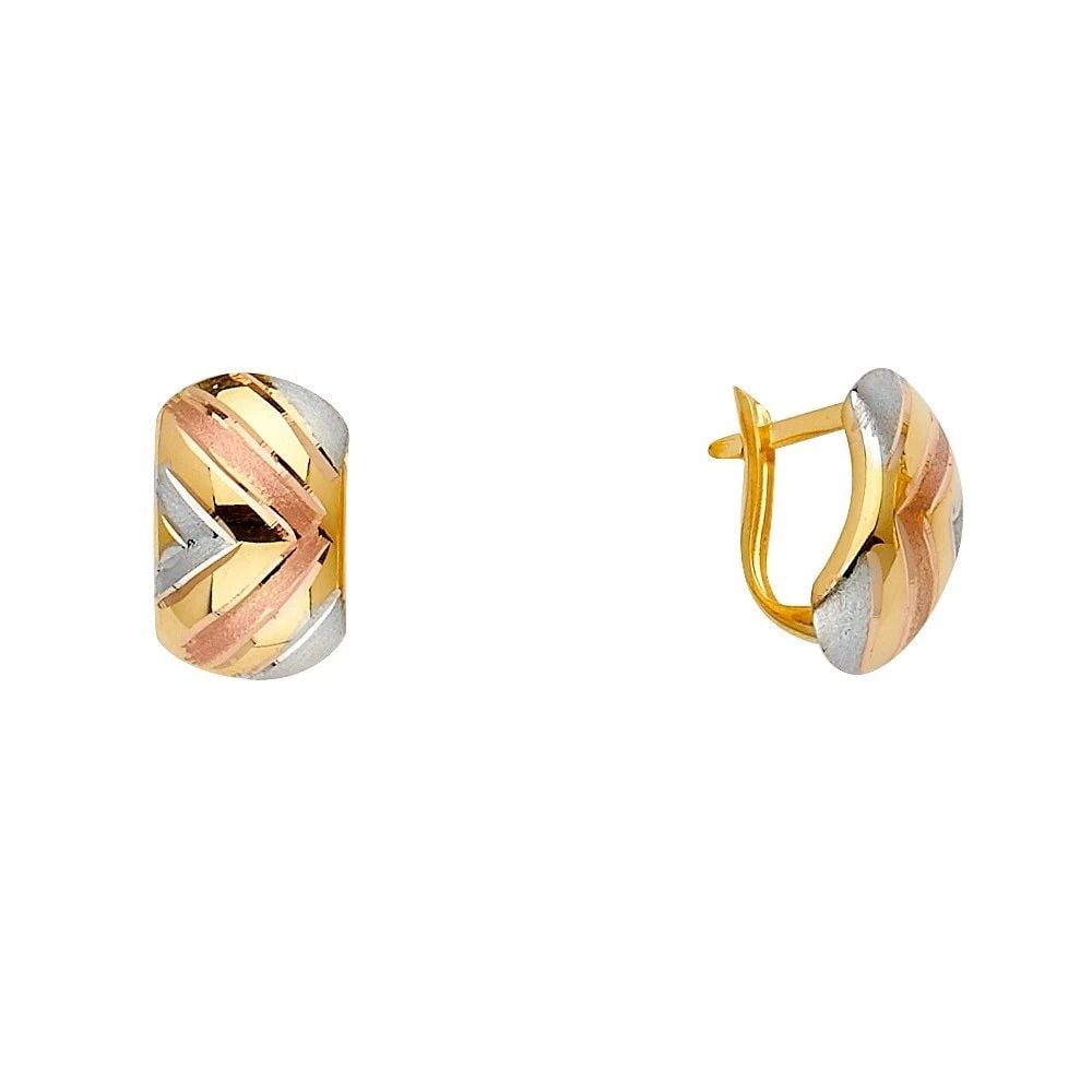 NEW 14K HALF HUGGIES EARRINGS (1 of 2)