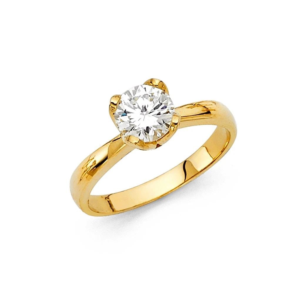 NEW 14K YELLOW GOLD ENGAGEMENT RING - SIZE 7 (1 of 2)