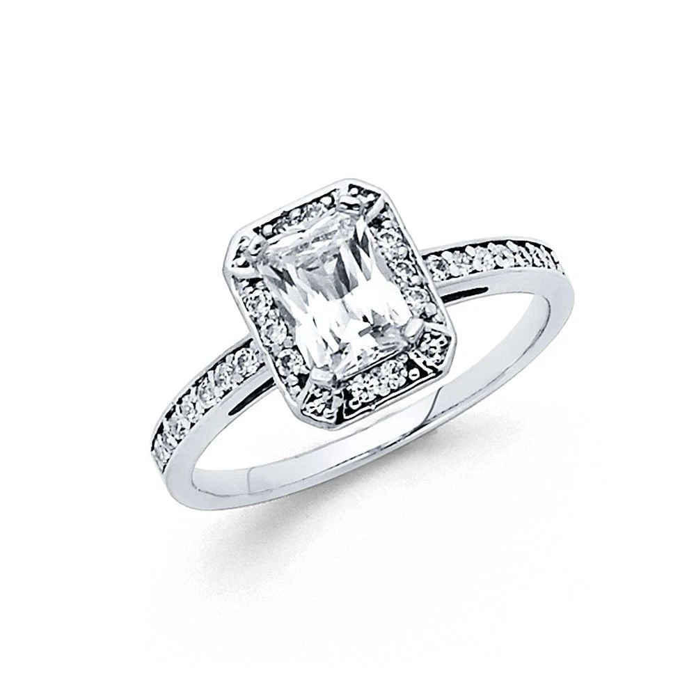 NEW 14K WHITE GOLD ENGAGEMENT RING - SIZE 7 (1 of 1)