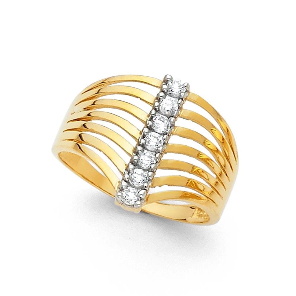 NEW 14K TWO TONE GOLD SEMANARIO RING - SIZE 7: NEW 14K TWO TONE GOLD SEMANARIO RING SEMANARIO RING NEW 14K TWO TONE GOLD WIDTH: 15 mm Apx. WEIGHT: 3.0 g