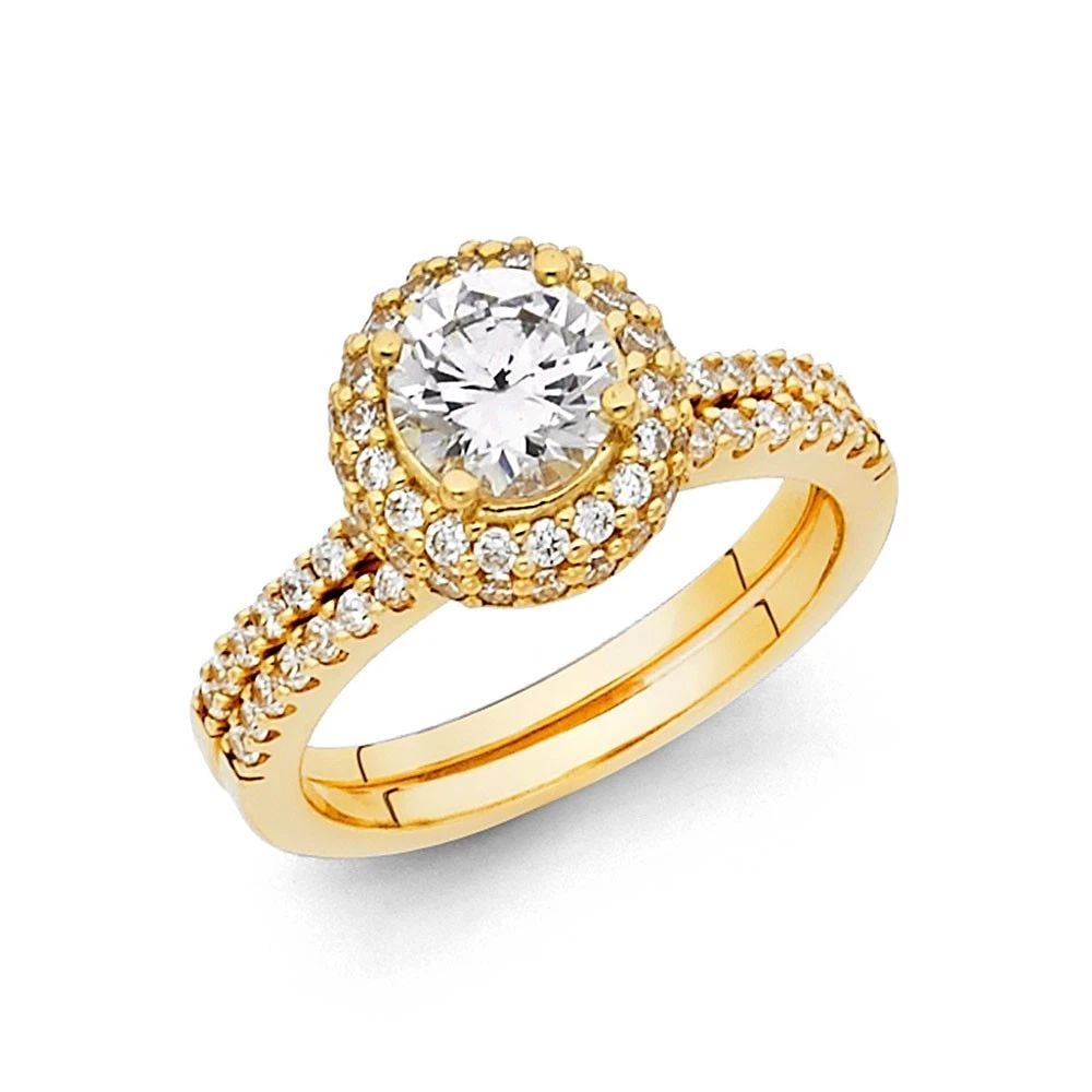 NEW 14K YELLOW GOLD ENGAGEMENT RING-SIZE 7 (1 of 2)