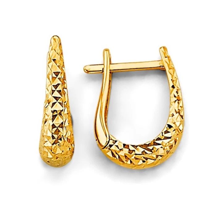 NEW 14K YELLOW GOLD DC HUGGIES EARRINGS (1 of 2)