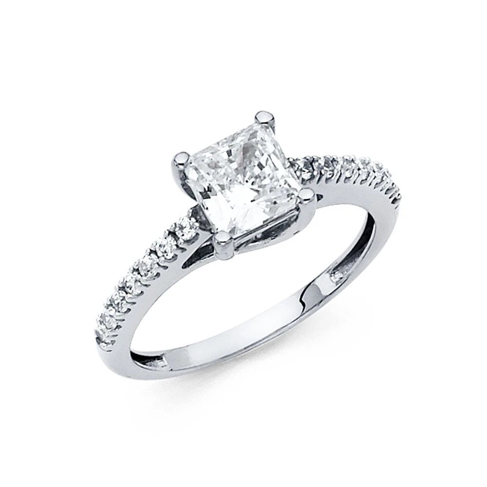 NEW 14K WHITE GOLD ENGAGEMENT RING - SIZE 7 (1 of 2)