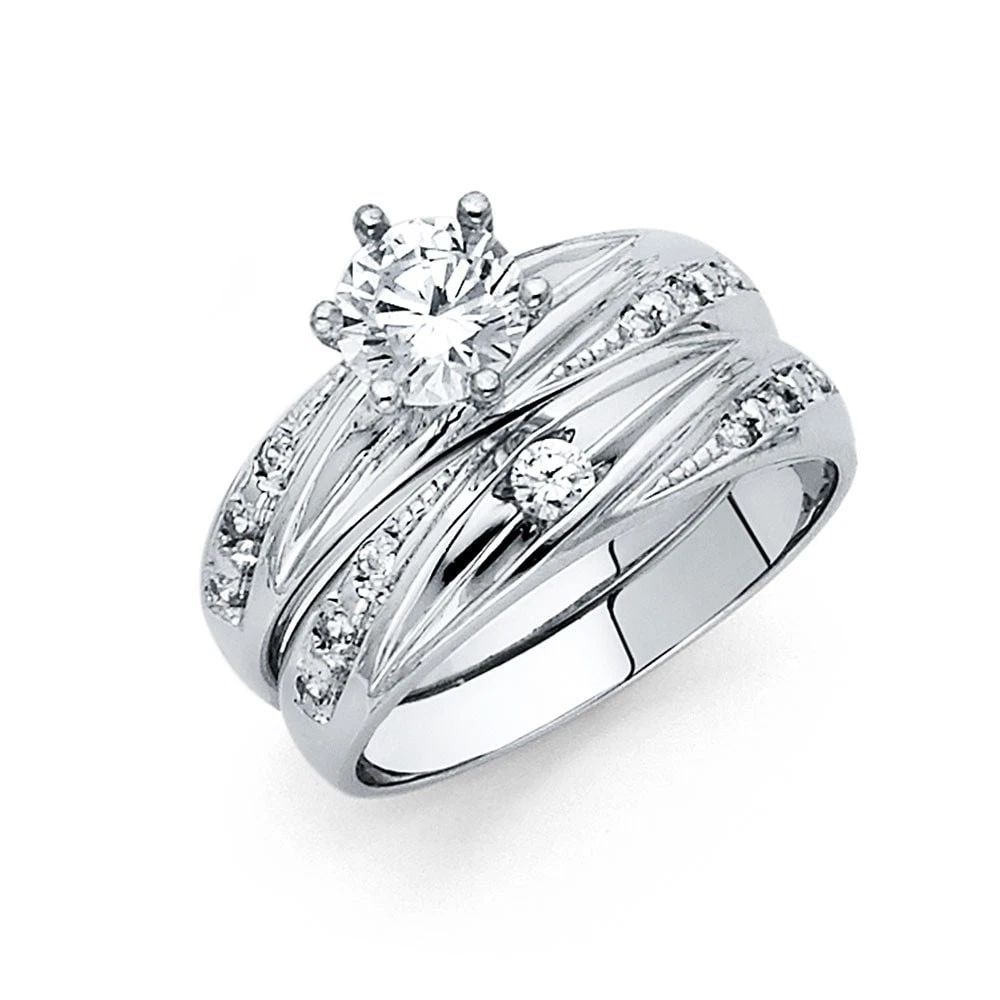 NEW 14K WHITE GOLD ENGAGEMENT RING - SIZE 7 (1 of 1)