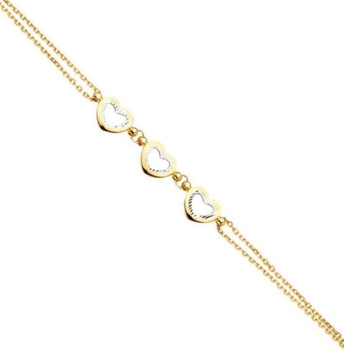 NEW 14K YELLOW GOLD LIGHT HEART BRACELET (1 of 2)