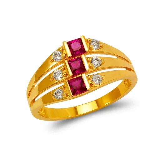 NEW 14K YELLOW GOLD MOTHER'S 3-LINE RING (1 of 2)