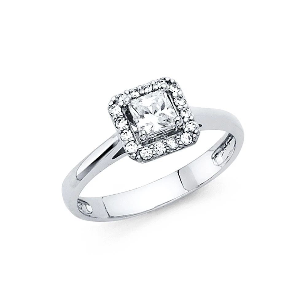 NEW 14K WHITE GOLD ENGAGEMENT RING - SIZE 7 (1 of 2)