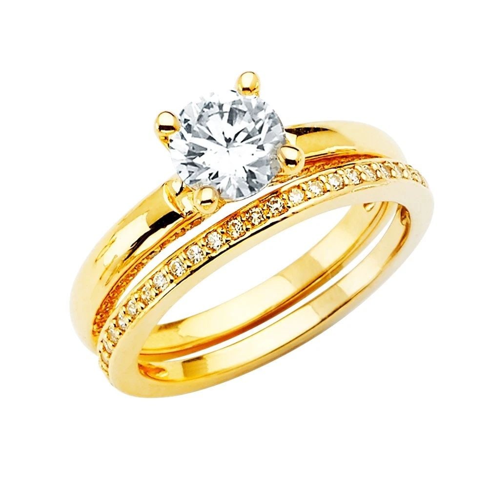 NEW 14K YELLOW GOLD ENGAGEMENT RING - SIZE 7 (1 of 1)