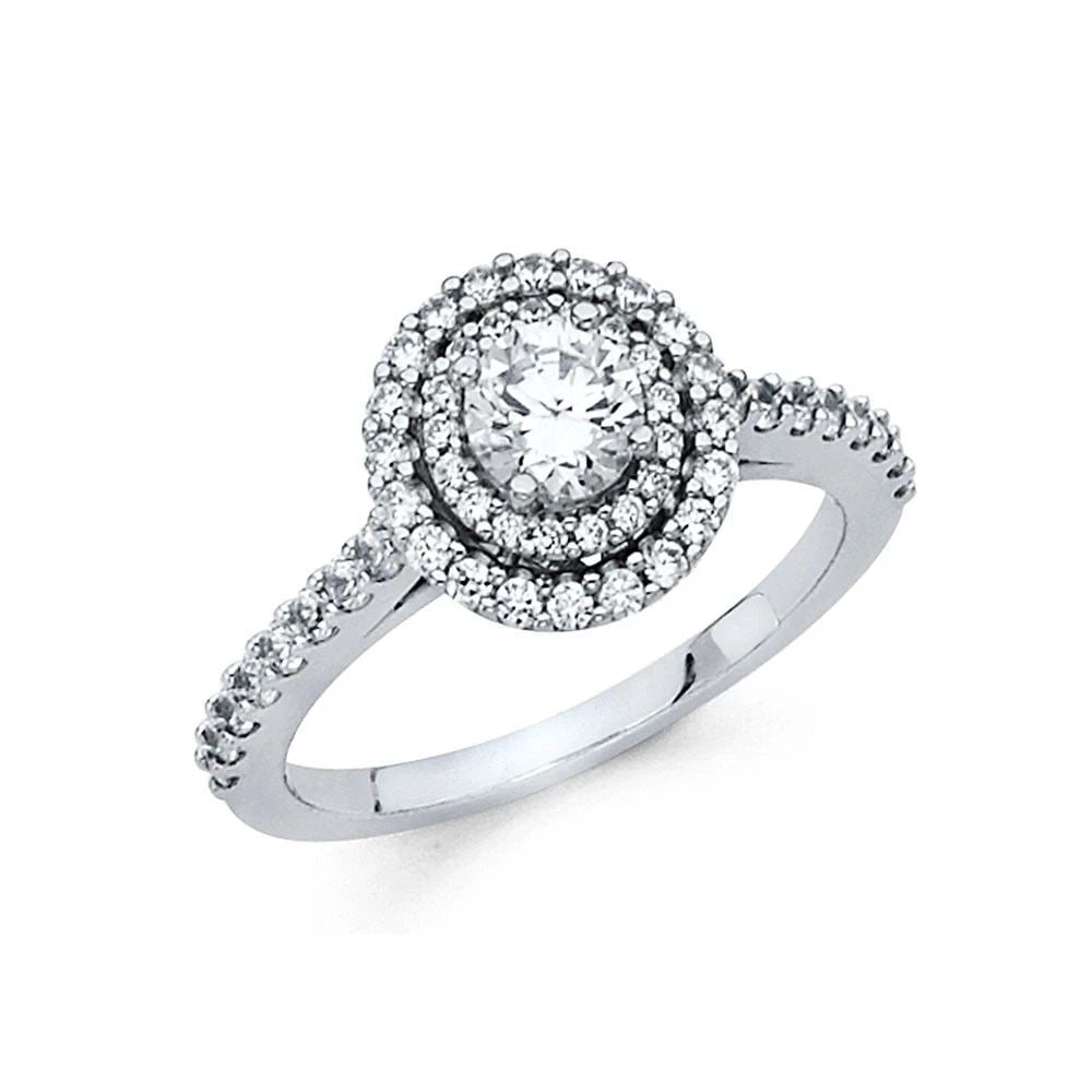 NEW 14K WHITE GOLD ENGAGEMENT RING - SIZE 7 (1 of 2)