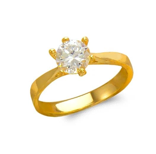 NEW 14K YELLOW GOLD LADIES FASHION SOLITAIRE RING: NEW 14K YELLOW GOLD LADIES FASHION SOLITAIRE RING LADIES FASHION SOLITAIRE RING NEW 14K YELLOW GOLD SIZE Apx: 3mm Apx WEIGHT: 2.9g