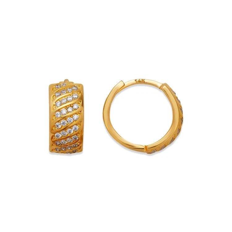 NEW 14K YELLOW GOLD HUGGIE EARRINGS: NEW 14K YELLOW GOLD HUGGIE EARRINGS HUGGIE EARRINGS NEW 14K YELLOW GOLD Width: Approx. 7x14mm Apx WEIGHT: 2.9g