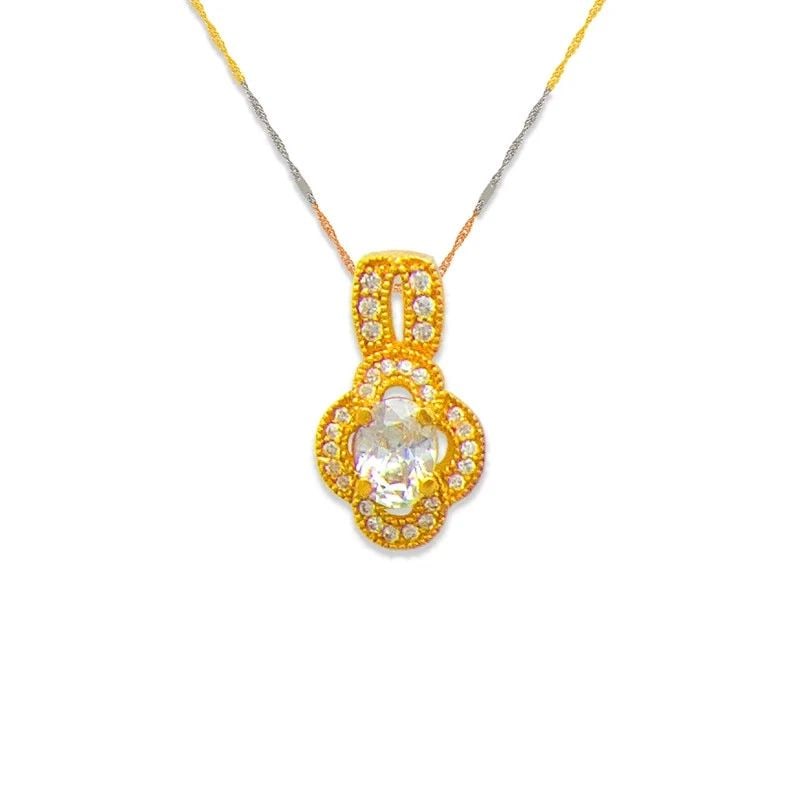 NEW 14K YELLOW GOLD FLOWER PENDANT (1 of 1)