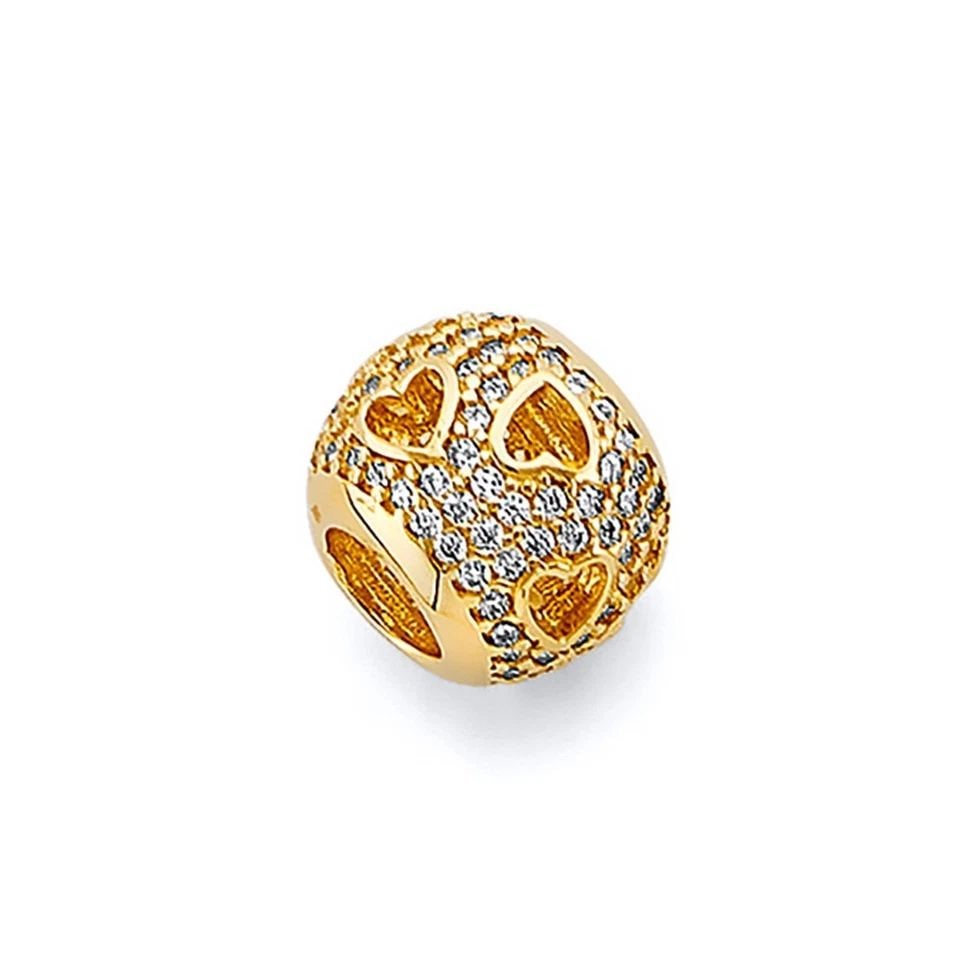 NEW 14K TWO TONE GOLD OVAL CUT OUT SLIDER (1 of 1)