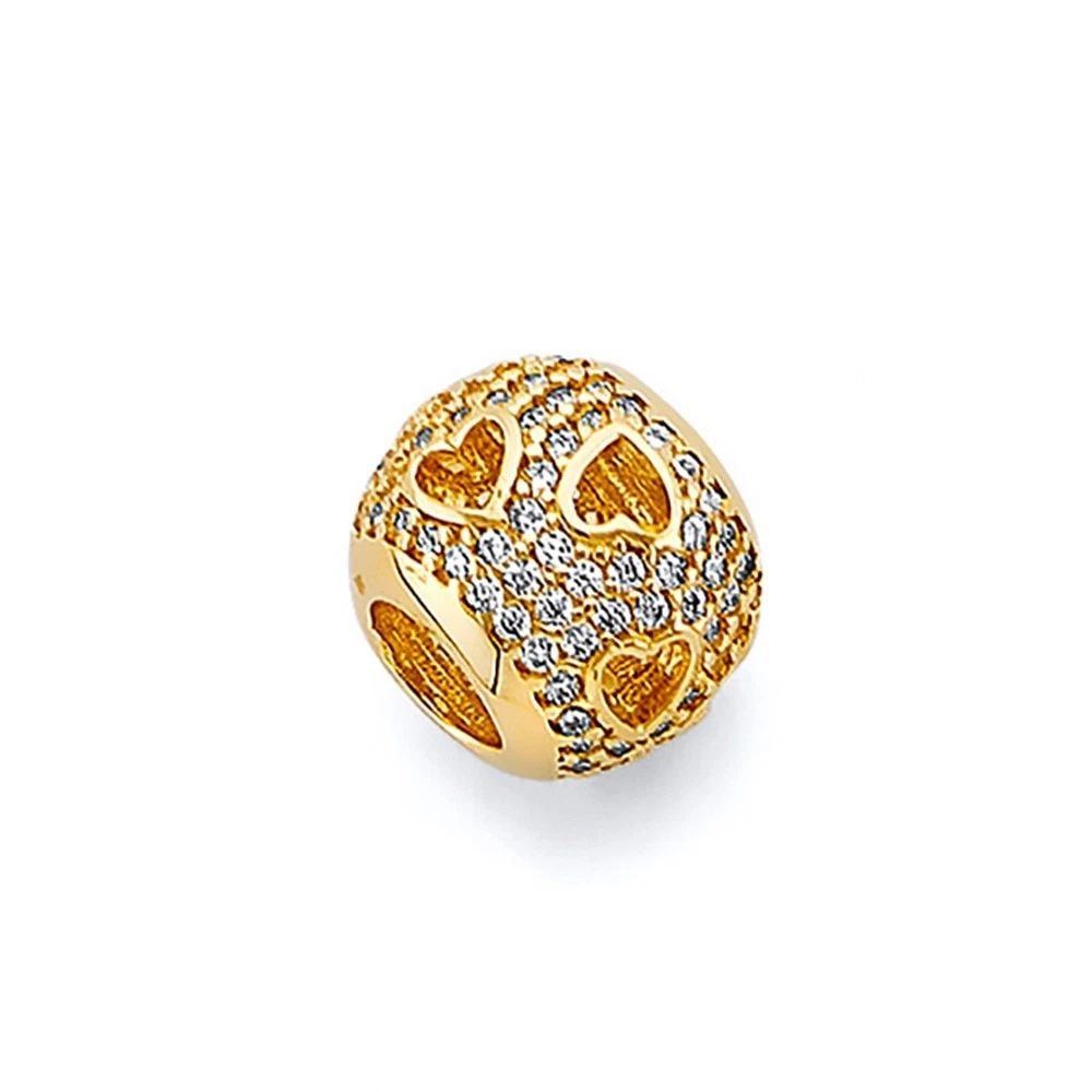 NEW 14K TWO TONE GOLD OVAL CUT OUT SLIDER (1 of 2)