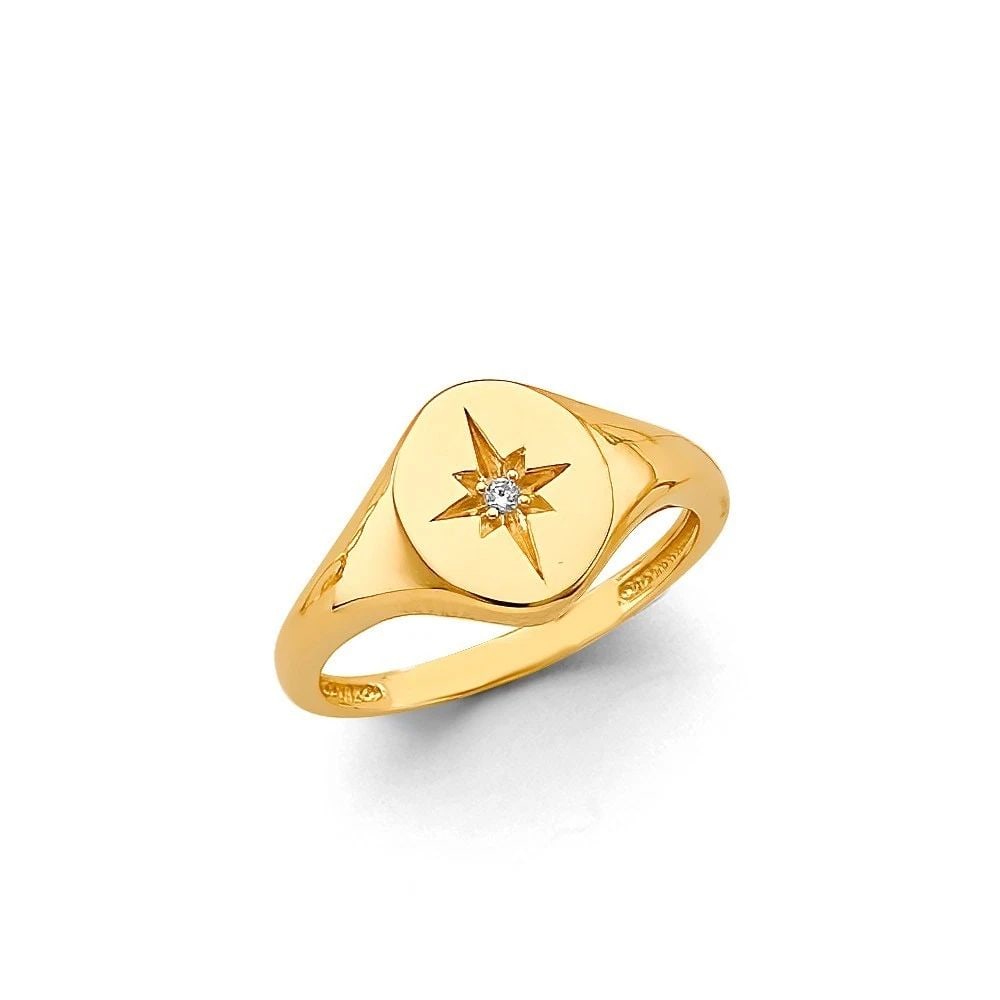 NEW 14K YELLOW GOLD RING - SIZE 7 (1 of 2)