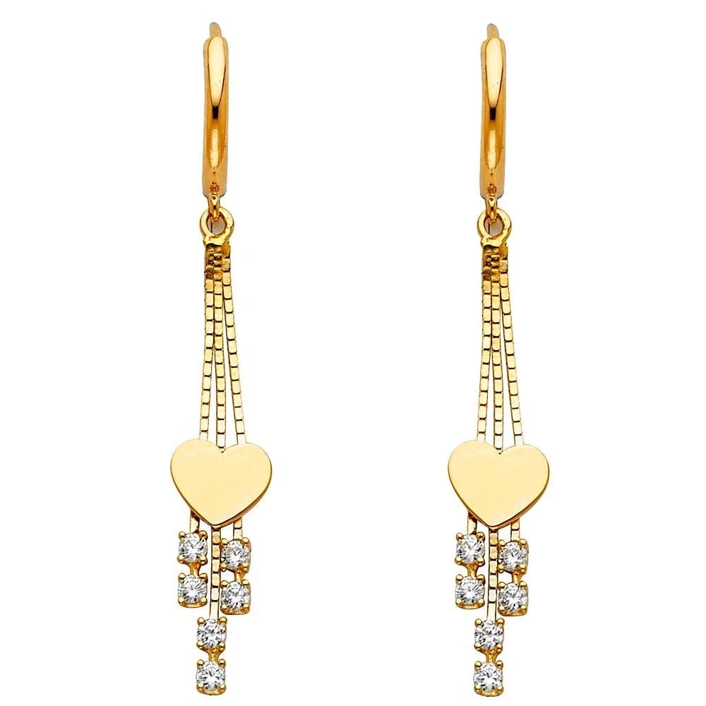 NEW 14K YELLOW GOLD DANGLE HUGGIES EARRINGS: NEW 14K YELLOW GOLD DANGLE HUGGIES EARRINGS DANGLE HUGGIES EARRINGS NEW 14K YELLOW GOLD HEIGHT - 30 mm WIDTH - 5 mm Apx WEIGHT - 2.2 g