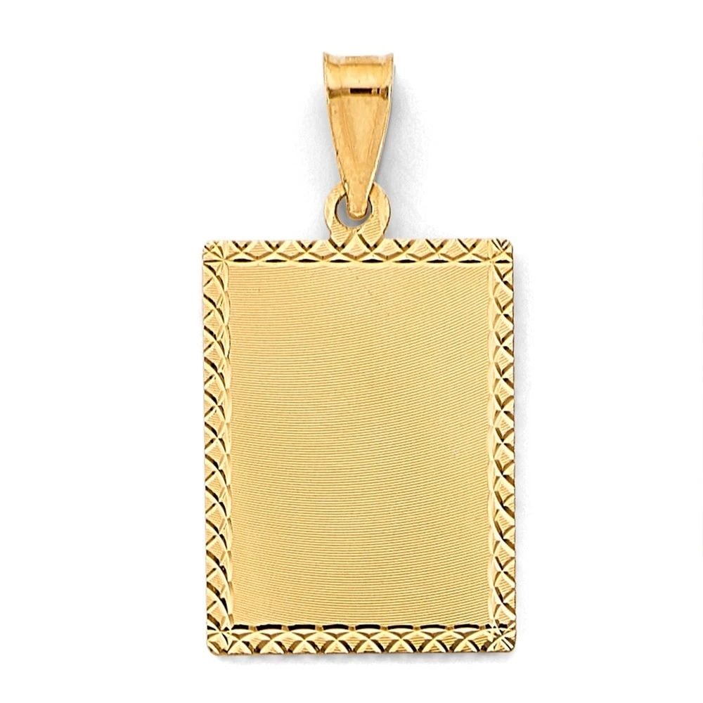 NEW 14K YELLOW GOLD PLAIN STAMP PENDANT: NEW 14K YELLOW GOLD PLAIN STAMP PENDANT PLAIN STAMP PENDANT NEW 14K YELLOW GOLD Height : 35 mm Width : 20 mm Apx. WEIGHT : 2.8g