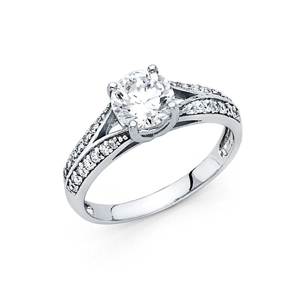 NEW 14K WHITE GOLD ENGAGEMENT RING - SIZE 7 (1 of 1)