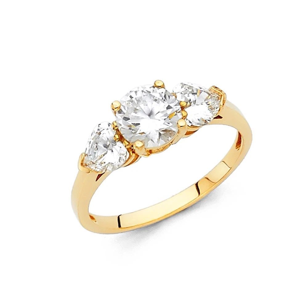 NEW 14K YELLOW GOLD ENGAGEMENT RING - SIZE 7 (1 of 2)