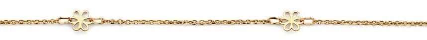 NEW 14K YELLOW GOLD LIGHT FLOWER ANKLET: NEW 14K YELLOW GOLD LIGHT FLOWER ANKLET (9+1) LIGHT FLOWER ANKLET NEW 14K YELLOW GOLD LENGTH - 9in Apx WEIGHT - 2.1g