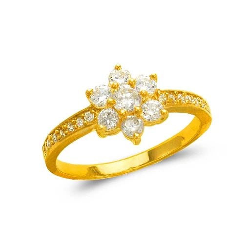 NEW 14K YELLOW GOLD LADIES LARGE FASHION FLOWER RING (1 of 2)