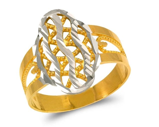 NEW 14K TWO TONE GOLD LADIES FILIGREE RING (1 of 2)