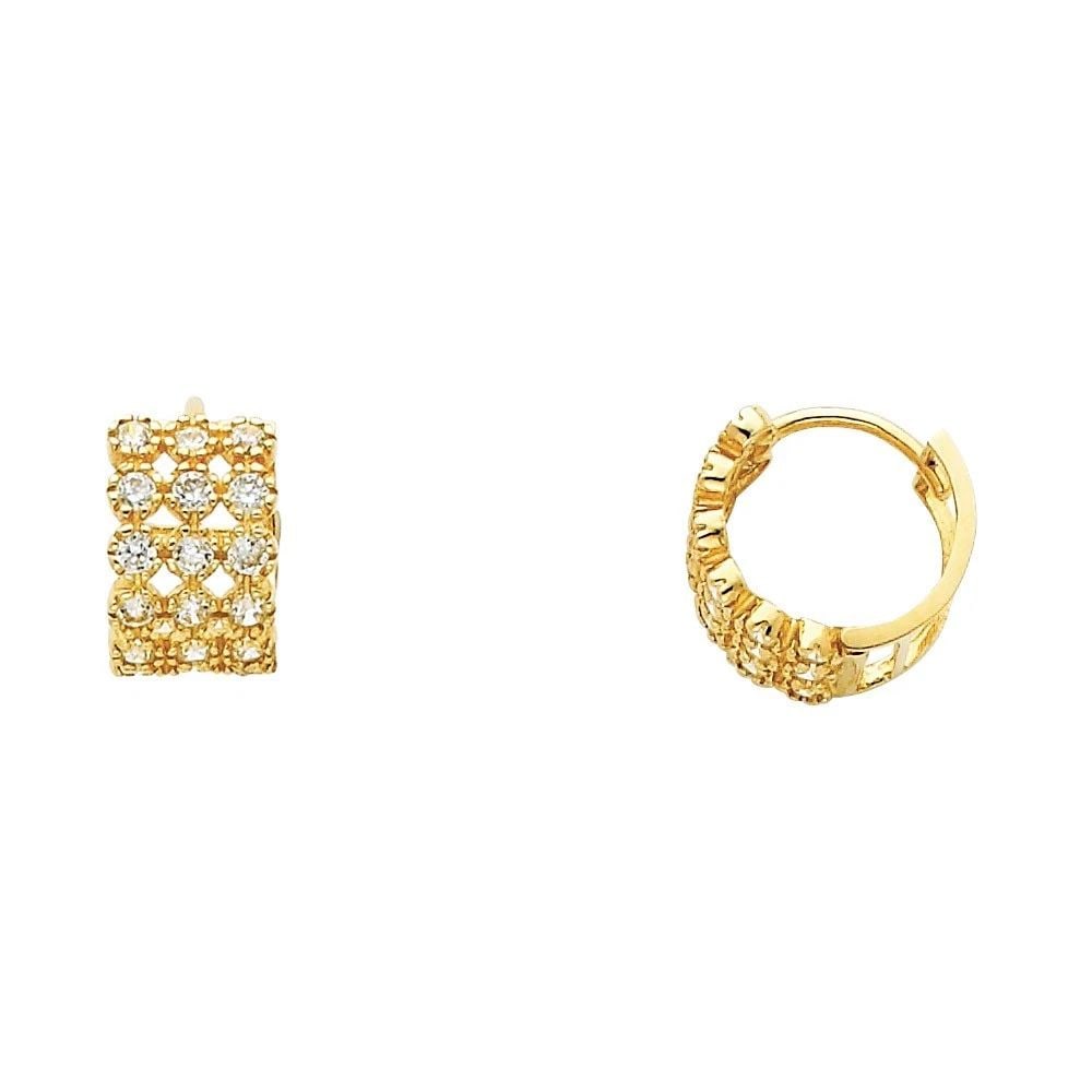 NEW 14K YELLOW GOLD HUGGIES EARRINGS: NEW 14K YELLOW GOLD HUGGIES EARRINGS HUGGIES EARRINGS NEW 14K YELLOW GOLD HEIGHT - 12 mm WIDTH - 12 mm Apx WEIGHT - 2.1 g