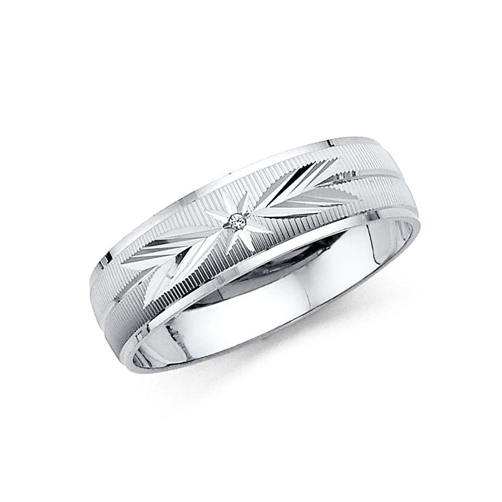 NEW 14K WHITE GOLD MEN'S WEDDING BAND - SIZE 10: NEW 14K WHITE GOLD MEN'S WEDDING BAND MEN'S WEDDING BAND NEW 14K WHITE GOLD WIDTH : 6 mm WEIGHT : 2.8g