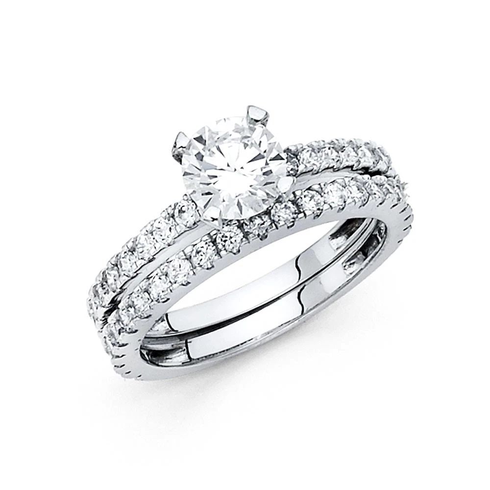 NEW 14K WHITE GOLD ENGAGEMENT RING - SIZE 7 (1 of 1)
