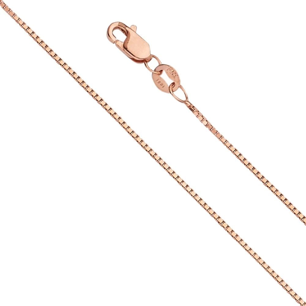NEW 14K PINK GOLD 0.8MM BOX CHAIN (1 of 2)