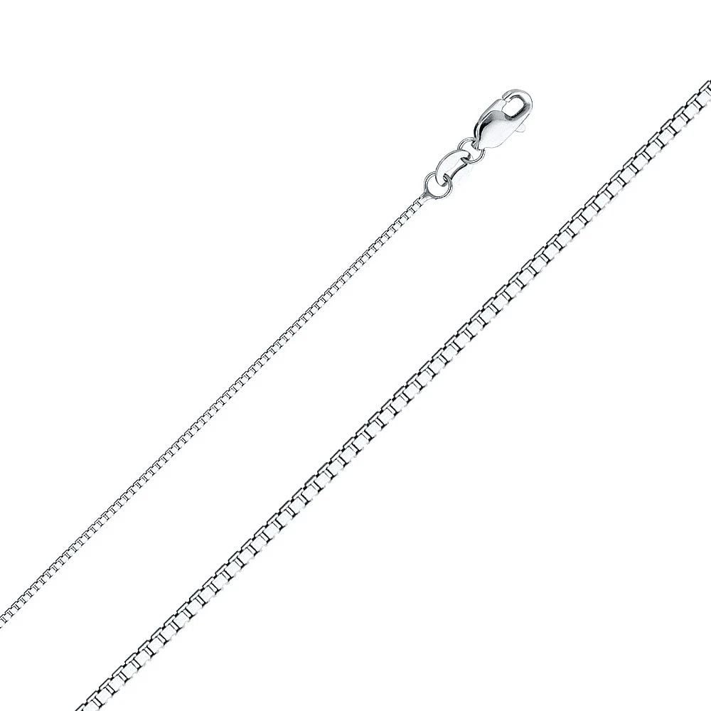 NEW 14K WHITE GOLD 0.8MM BOX CHAIN (1 of 2)