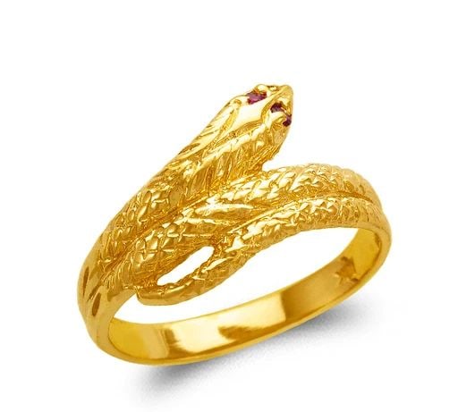 NEW 14K YELLOW GOLD LADIES SNAKE FASHION RING (1 of 2)