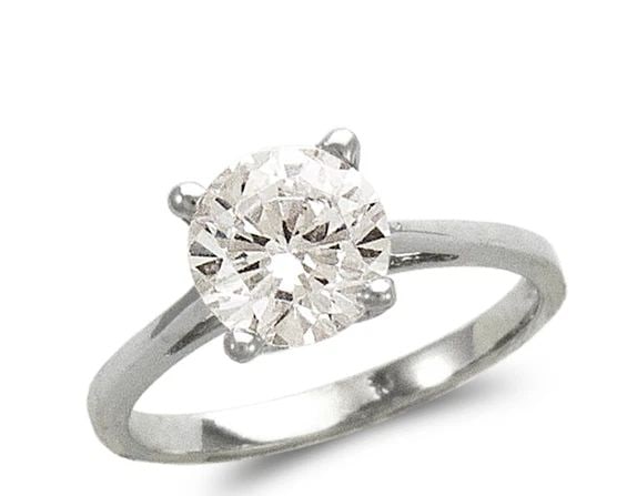NEW 14K WHITE GOLD LADIES FASHION WHITE SOLITAIRE RING: NEW 14K WHITE GOLD LADIES FASHION WHITE SOLITAIRE RING LADIES FASHION WHITE SOLITAIRE RING NEW 14K WHITE GOLD Apx. WIDTH: 2mm Apx. WEIGHT: 2.7g